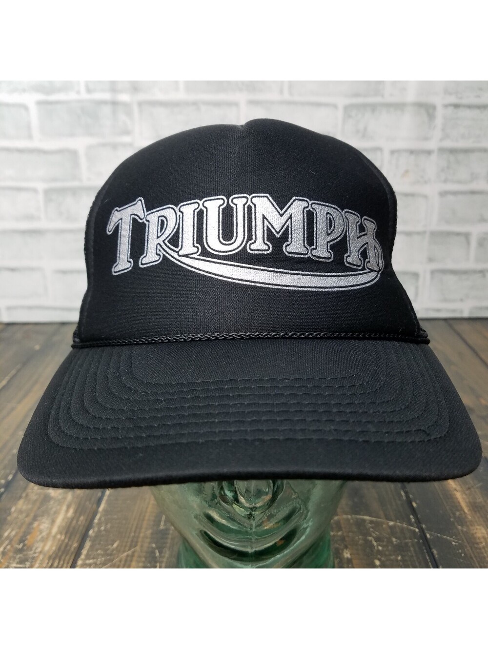 Vintage Triumph Motorcycle Baseball Cap Adult Truckers Hat Snapback BLACK